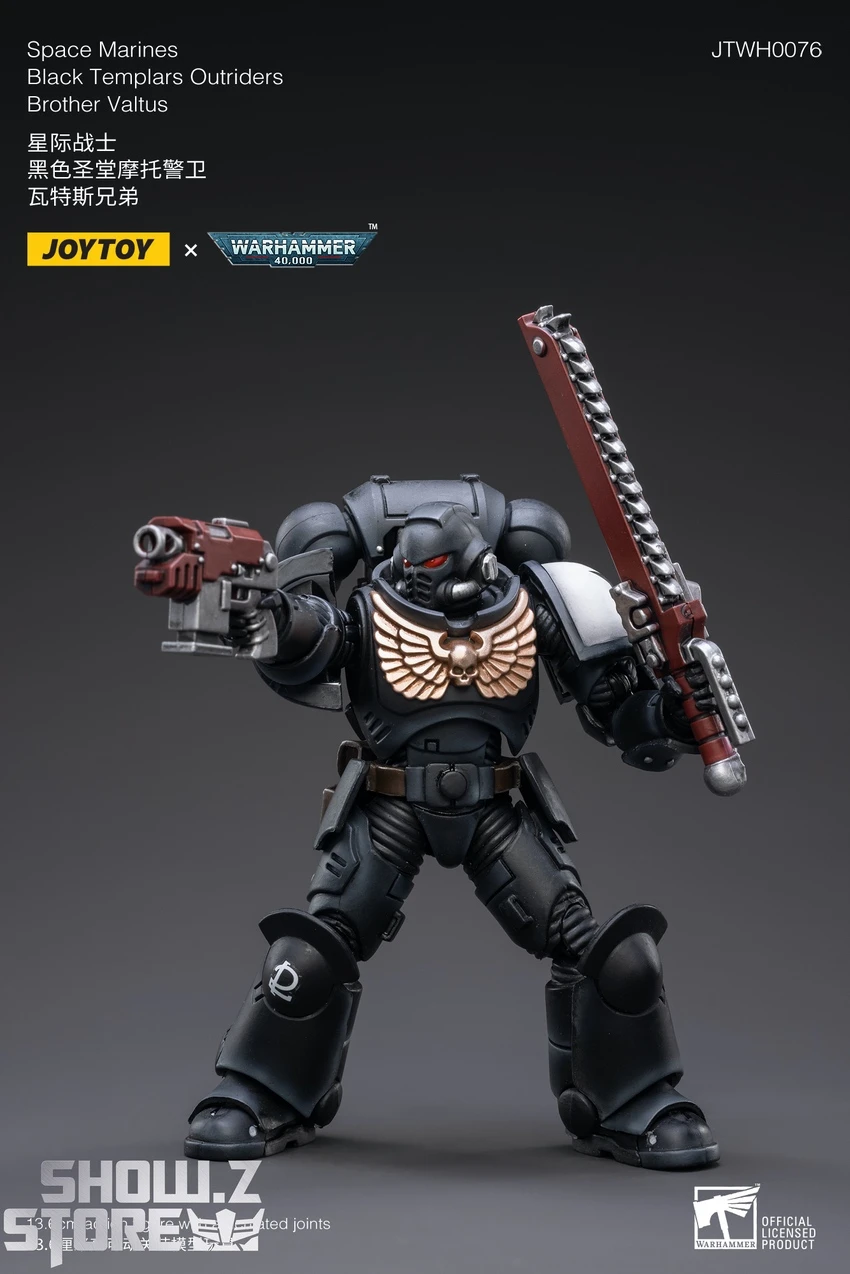 JoyToy Source 1/18 Warhammer 40K Space Marines Black Templars Outriders Brother Valtus 4 JoyToy Source 1/18 Warhammer 40K Space Marines Black Templars Outriders Brother Valtus - Image 4