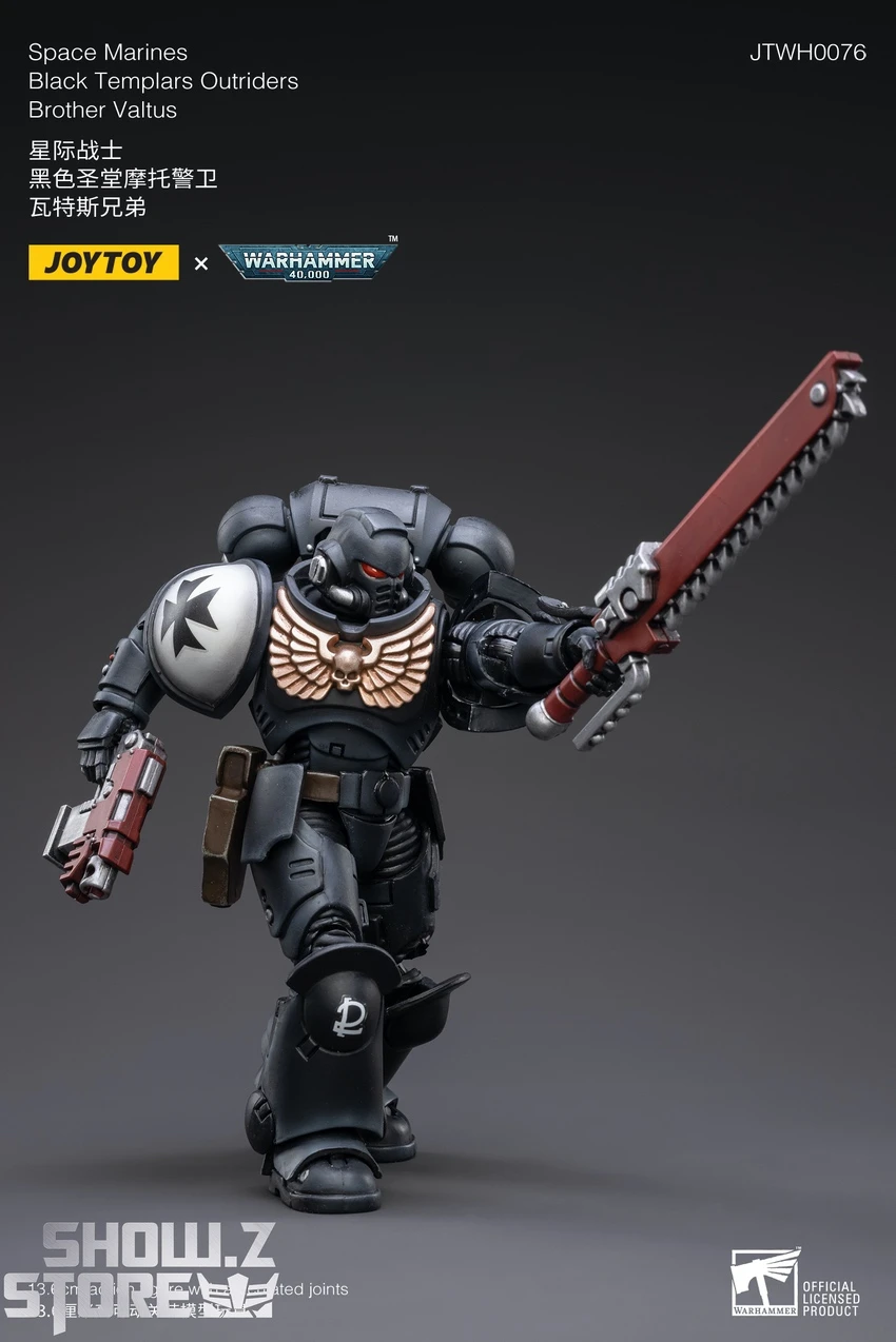 JoyToy Source 1/18 Warhammer 40K Space Marines Black Templars Outriders Brother Valtus 6 JoyToy Source 1/18 Warhammer 40K Space Marines Black Templars Outriders Brother Valtus - Image 6