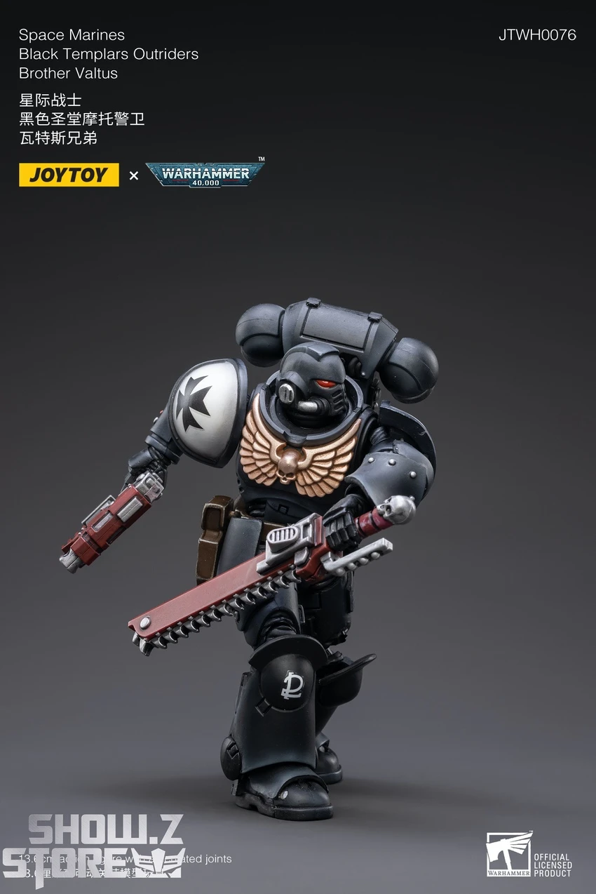 JoyToy Source 1/18 Warhammer 40K Space Marines Black Templars Outriders Brother Valtus 5 JoyToy Source 1/18 Warhammer 40K Space Marines Black Templars Outriders Brother Valtus - Image 5