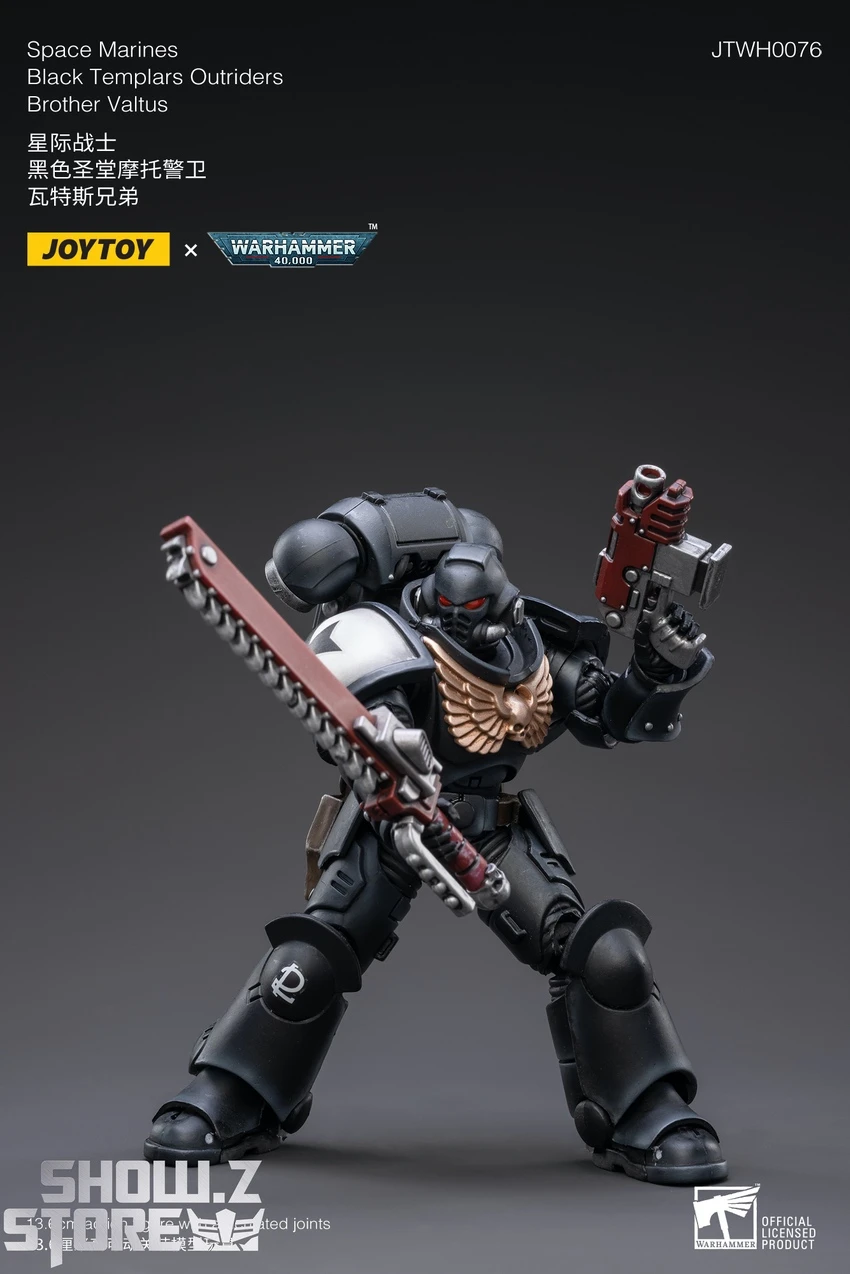JoyToy Source 1/18 Warhammer 40K Space Marines Black Templars Outriders Brother Valtus 8 JoyToy Source 1/18 Warhammer 40K Space Marines Black Templars Outriders Brother Valtus - Image 8