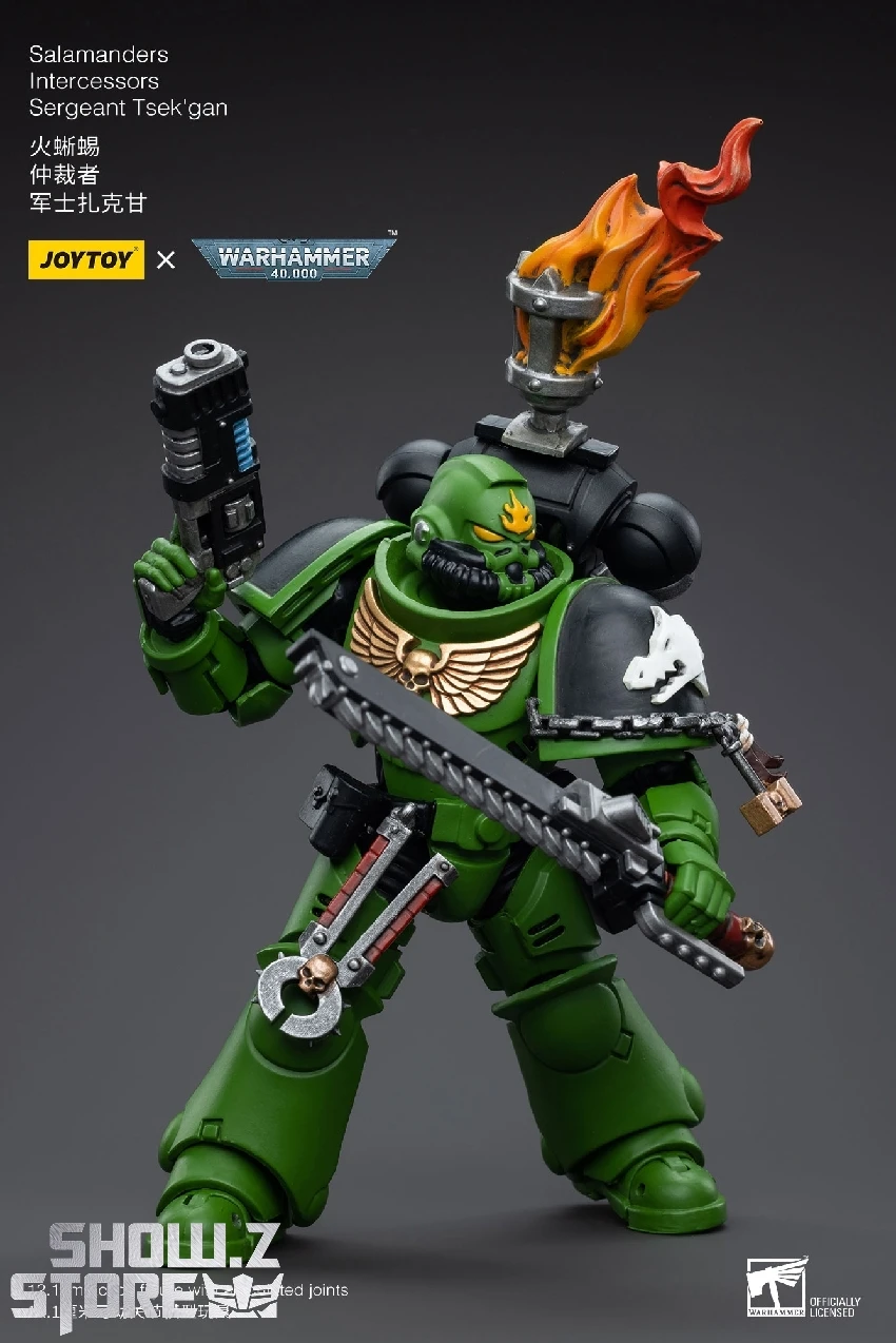 JoyToy Source 1/18 Warhammer 40K Salamanders Intercessors Sergeant Tsek'gan 7 JoyToy Source 1/18 Warhammer 40K Salamanders Intercessors Sergeant Tsek'gan - Image 7
