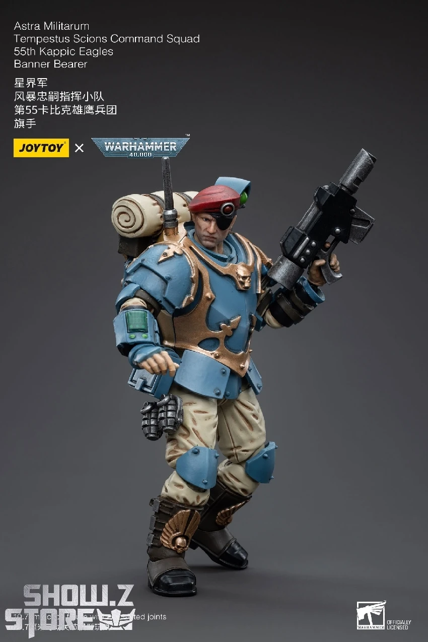 JoyToy Source 1/18 Warhammer 40K Astra Militarum Tempestus Scions Command Squad 55th Kappic Eagles Banner Bearer 6 JoyToy Source 1/18 Warhammer 40K Astra Militarum Tempestus Scions Command Squad 55th Kappic Eagles Banner Bearer - Image 6